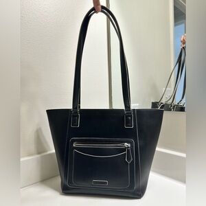 Vera Bradley Black Leather Tote Bag
